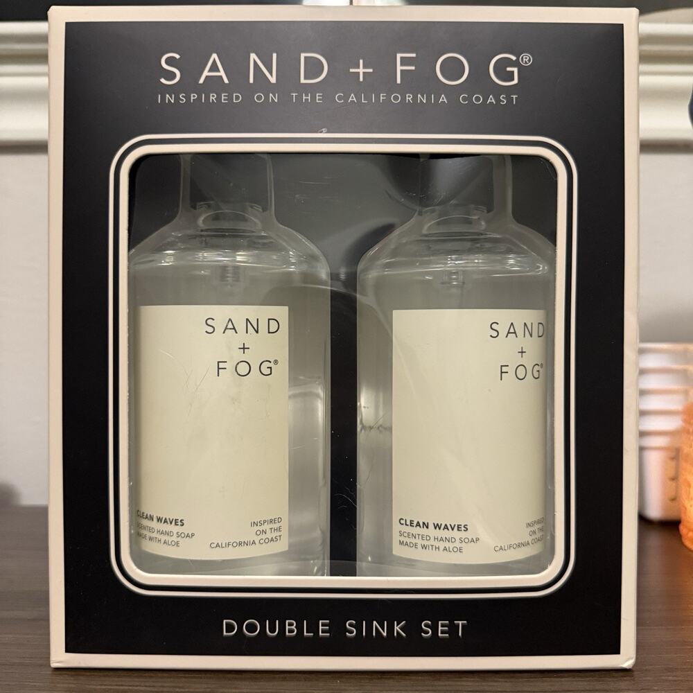 Sand + Fog Clean Waves‎ Hand Soap Double Sink Set 2 × 15.7 oz Made with Aloe